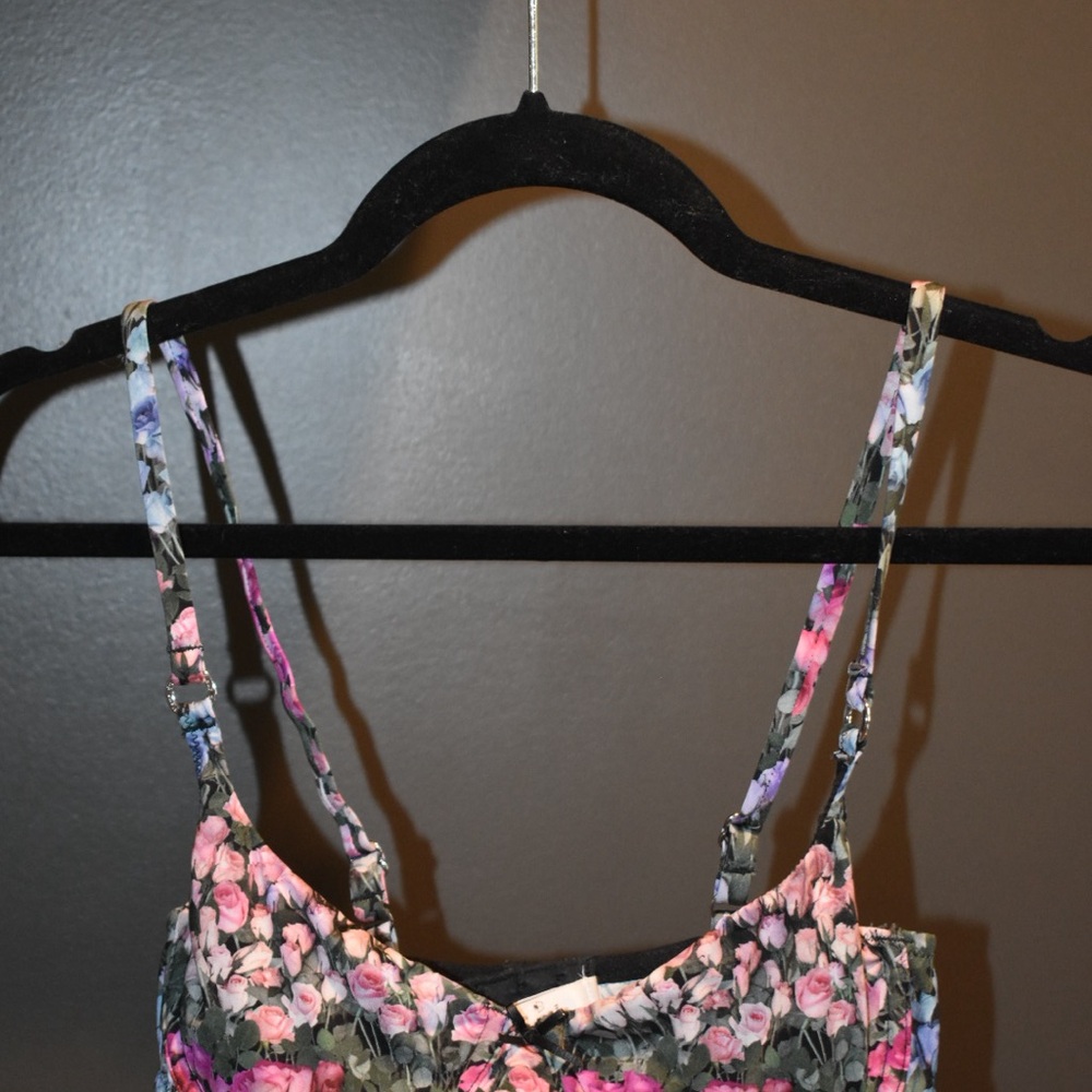 Jersey Scooped Balconette Bra-Rose Strip